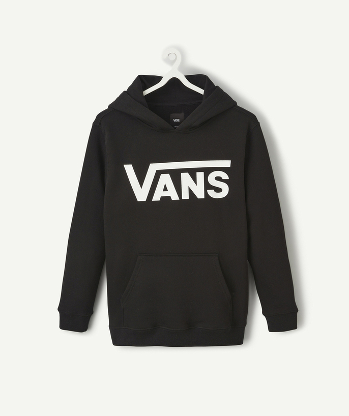   - CLASSIC BLACK HOODIE WITH WHITE LOGO