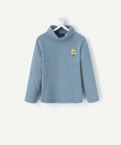 CategoryModel (8824437735566@965)  - BABY JONGENS BLAUW GESTREEPT ONDERHEMD MET GEBORDUURDE PATCH