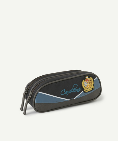 CategoryModel (8826372292750@191)  - VINTAGE BLUE BADGE DOUBLE-COMPARTMENT PENCIL CASE