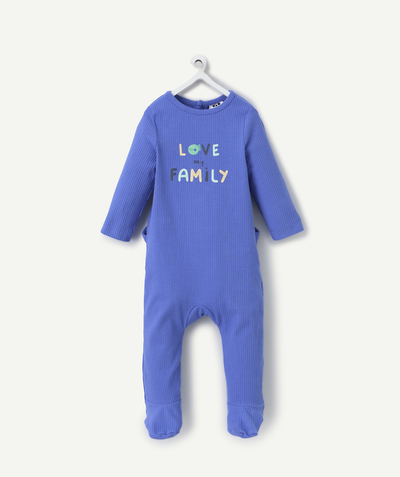 CategoryModel (8824502911118@90)  - biokatoenen pyjama voor babyjongens blauw met boodschap