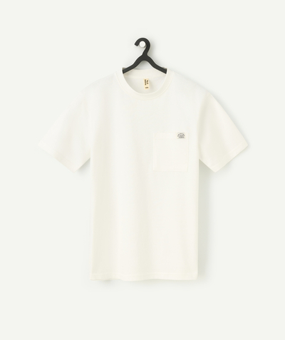 CategoryModel (8821770551438@333)  - t-shirt manches courtes garçon en coton bio blanc et poche