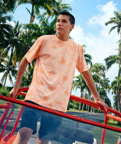 CategoryModel (8821770551438@333)  - jongens t-shirt met korte mouwen van biologisch katoen tie and dye oranje