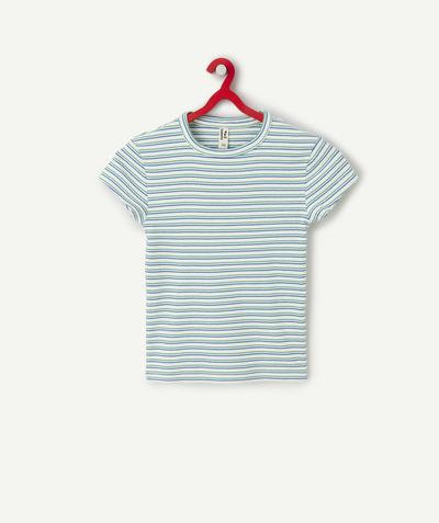 CategoryModel (8825585172622@5)  - t-shirt manches courtes fille en coton bio à rayures