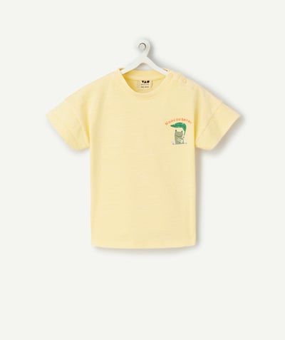 CategoryModel (8821756559502@125)  - T-shirt voor babyjongens in geel biologisch katoen met kikkeropdruk