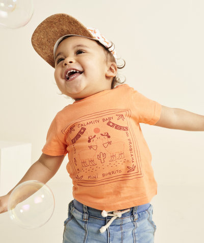 CategoryModel (8824535777422@127)  - t-shirt bébé garçon en coton bio orange thème mexico