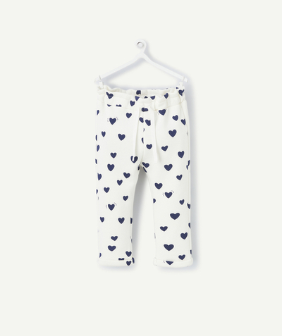 CategoryModel (8824896848014@10)  - JOGGINGPAK VOOR BABYMEISJES IN WITTE GERECYCLEDE VEZELS MET BLAUWE HARTJESPRINT