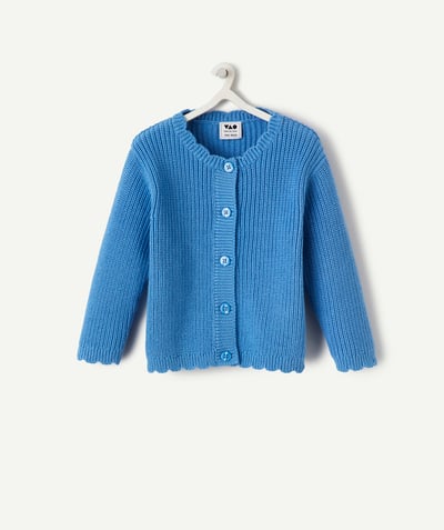 CategoryModel (8821752823950@486)  - gilet en tricot bébé fille bleu en coton bio avec bords fantaisies