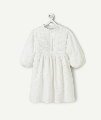 CategoryModel (8826108706958@6)  - robe manches courtes fille blanche avec détails couleur argentée