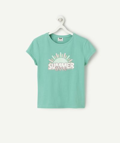 CategoryModel (8826108575886@7)  - t-shirt manches courtes fille en coton bio vert thème summer