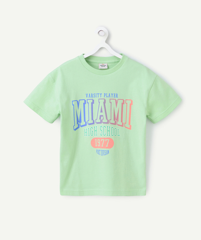 CategoryModel (8824437768334@4514)  - t-shirt manches courtes garçon coton bio vert thème miami