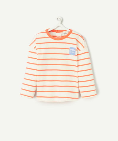 CategoryModel (8824896192654@13)  - T-SHIRT BÉBÉ GARÇON EN COTON BIO IMPRIMÉ À RAYURES ORANGE AVEC PATCH