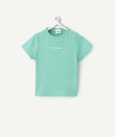 CategoryModel (8825518719118@5)  - T-SHIRT À MANCHES COURTES BÉBÉ GARÇON EN COTON BIO VERT AVEC MESSAGE