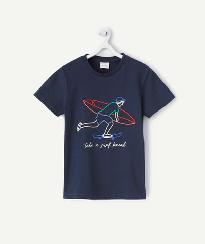 CategoryModel (8824437604494@9708)  - T-shirt met korte mouwen en surfersborduursel van biologisch katoen voor jongens