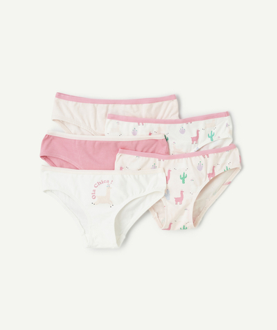 CategoryModel (8821759508622@1735)  - 5-pack roze en wit katoenen eenhoornslipjes voor meisjes