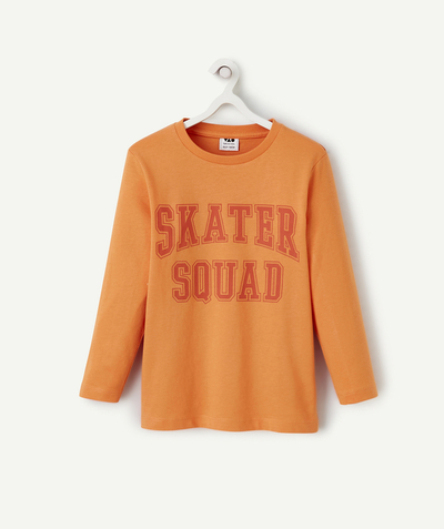 CategoryModel (8824503074958@56)  - JONGENS-T-SHIRT MET LANGE MOUWEN 100% KATOEN ORANJE SKATETHEMA