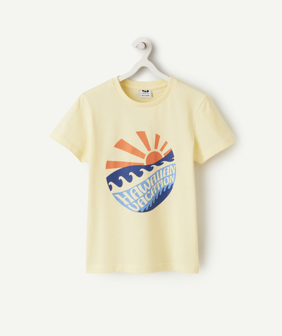 CategoryModel (8821764948110@1469)  - t-shirt manches courtes garçon en coton bio jaune motif hawaii