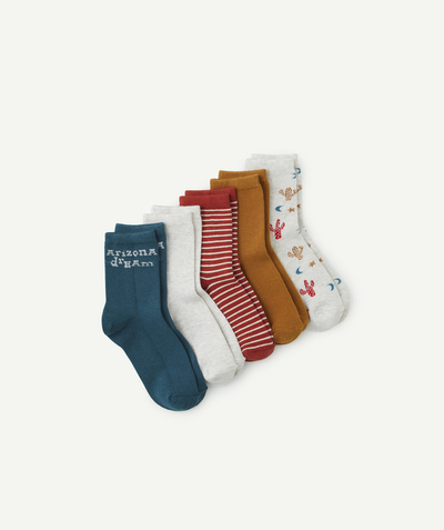 CategoryModel (8821762392206@699)  - LOT DE 5 CHAUSSETTES HAUTES GARÇON THÈME ARIZONA AVEC CACTUS