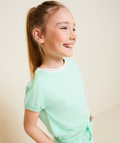 CategoryModel (8821758165134@2973)  - T-shirt met korte mouwen voor meisjes in pastelgroen biologisch katoen