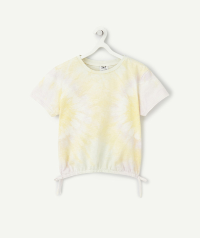 CategoryModel (8825586942094@926)  - t-shirt fille en coton bio imprimé tye and die mauve et jaune