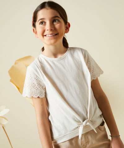 CategoryModel (8824503042190@78)  - t-shirt manches courtes fille en coton bio blanc