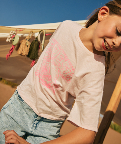 CategoryModel (8824437768334@4514)  - T-shirt met korte mouwen en citroenthema in roze biologisch katoen voor meisjes