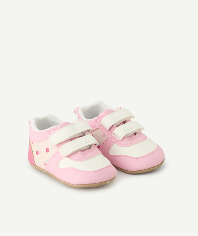 CategoryModel (8824535744654@126)  - chaussons style baskets bébé fille rose et blanc