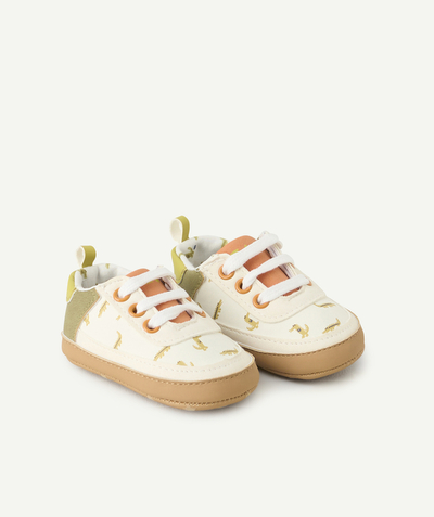 CategoryModel (8825488998542@235)  - chaussons type basket bébé garçon blanches avec crocodile