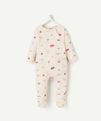 CategoryModel (8821750857870@823)  - Nachthemdje voor babymeisjes in lichtroze biologisch katoen met dierenprint