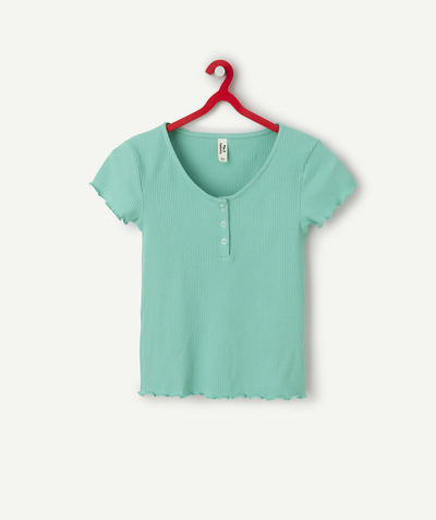 CategoryModel (8826108969102@6)  - t-shirt manches courtes fille en coton bio côtelé vert