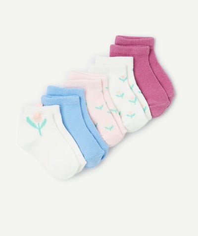 CategoryModel (8821753282702@169)  - lot de 5 paires de socquettes bébé fille colorées thème fleuri