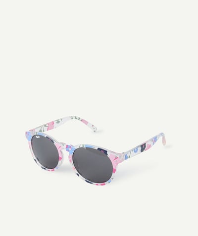 CategoryModel (8821759737998@64)  - transparante zonnebril voor meisjes met roze en blauwe bloemenprint
