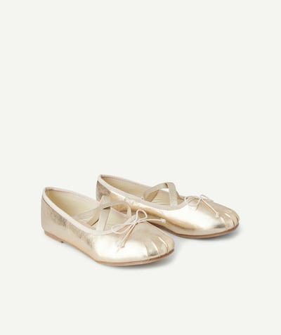 CategoryModel (8821759049870@159)  - gouden ballerina's met strik voor meisjes