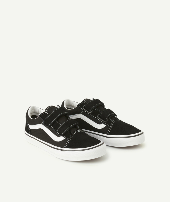   - baskets basses à scratchs enfant noir et blanc old skool v