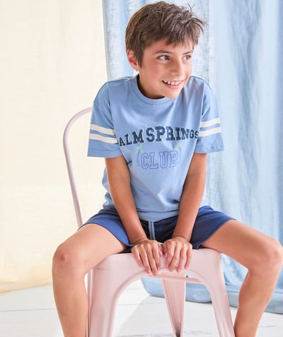 CategoryModel (8821762326670@263)  - pyjama t-shirt manches courtes garçon en coton bio bleu