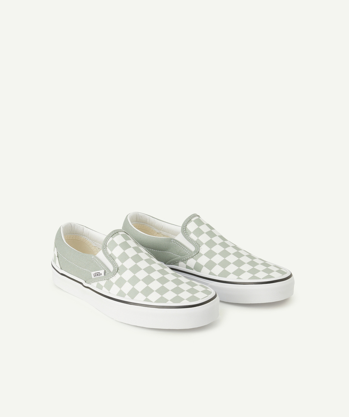   - herenschoenen classic slip-on ado imprimé checkerboard vert