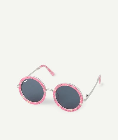 CategoryModel (8824699584654@33)  - lunettes de soleil fille rondes roses avec imprimé à fleurs
