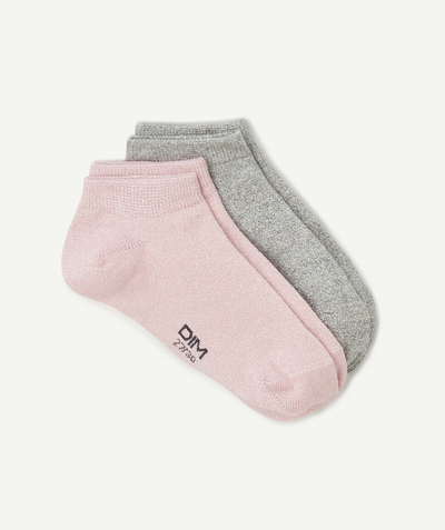 CategoryModel (8821765013646@196)  - Set van 2 paar grijze en roze katoenen lurex sokken