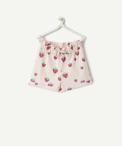 CategoryModel (8824437375118@259)  - short bébé fille en coton biologique rose imprimé fraises