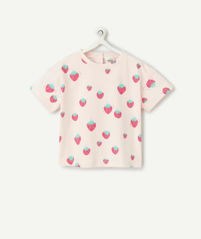 CategoryModel (8821754986638@932)  - t-shirt manches courtes bébé fille en coton bio rose imprimé fraise