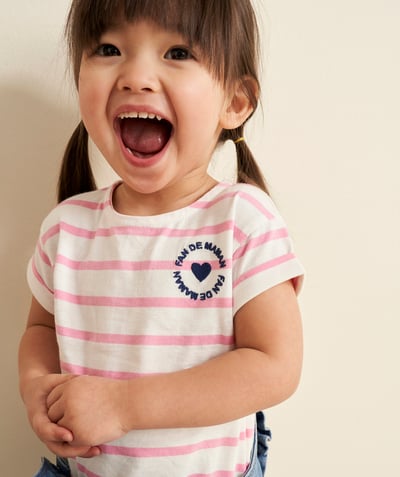 CategoryModel (8821754986638@932)  - t-shirt bébé fille en coton bio avec message fan de maman