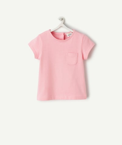 CategoryModel (8821754986638@932)  - t-shirt manches courtes bébé en coton biologique rose avec poche