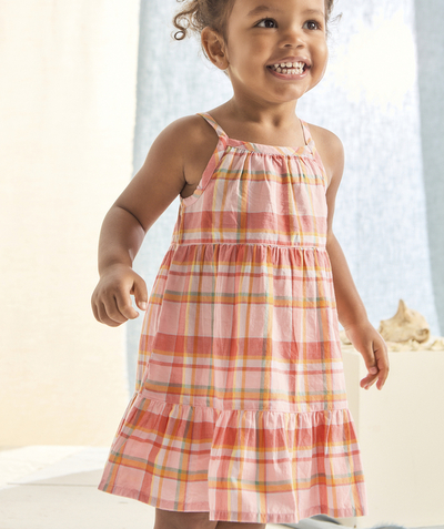 CategoryModel (8821752004750@3043)  - robe à bretelles bébé fille en coton bio imprimé à carreaux