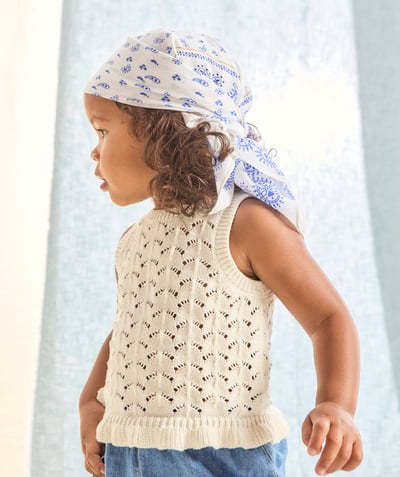 CategoryModel (8821752004750@3043)  - top crochet bébé fille en coton biologique écru avec volants