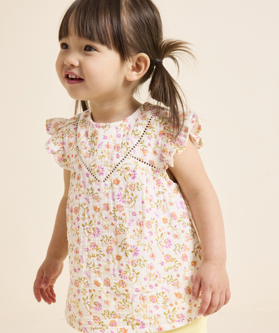 CategoryModel (8821752201358@55)  - blouse bébé fille en gaze de coton imprimé à fleurs