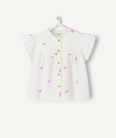 CategoryModel (8821752201358@55)  - blouse van wit katoenen gaas met paars borduursel voor babymeisjes