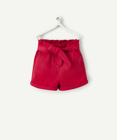 CategoryModel (8821752397966@47)  - short bébé fille en viscose responsable rouge avec ceinture