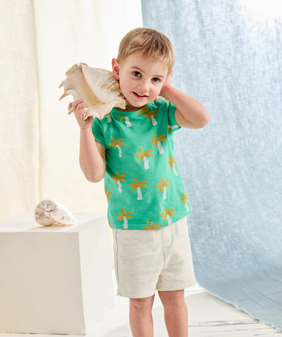 CategoryModel (8824668160142@18)  - t-shirt manches courtes bébé garçon en coton bio vert avec imprimé palmiers