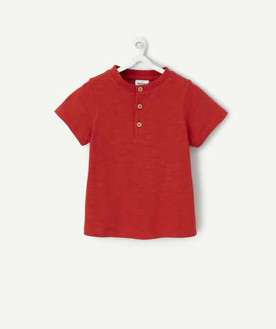 CategoryModel (8821754757262@2867)  - T-shirt voor babyjongens in rood biokatoen met knopen