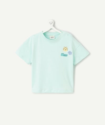 CategoryModel (8824240767118@45)  - t-shirt manches courte bébé garçon en coton bio bleu pastel motif animaux
