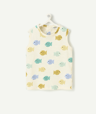 CategoryModel (8824668160142@18)  - t-shirt sans manches bébé garçon en coton bio imprimé poissons